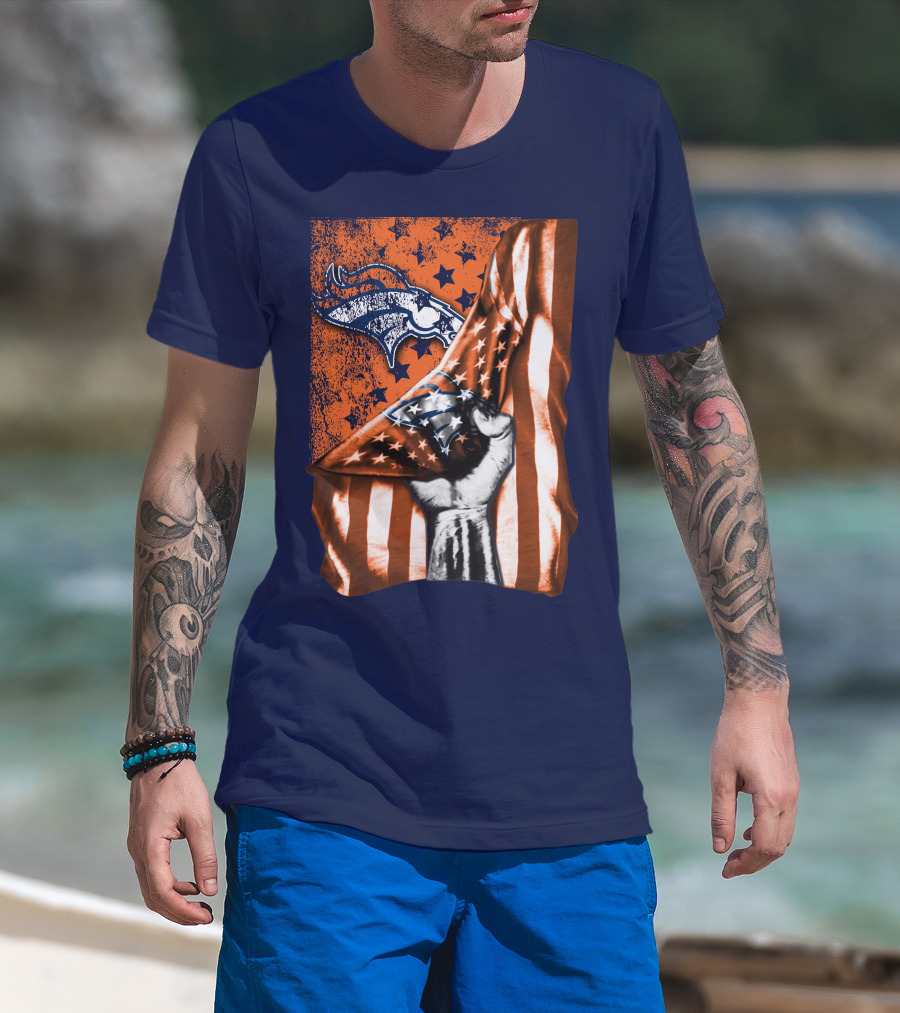 Denver Broncos American Flag Star T-Shirt