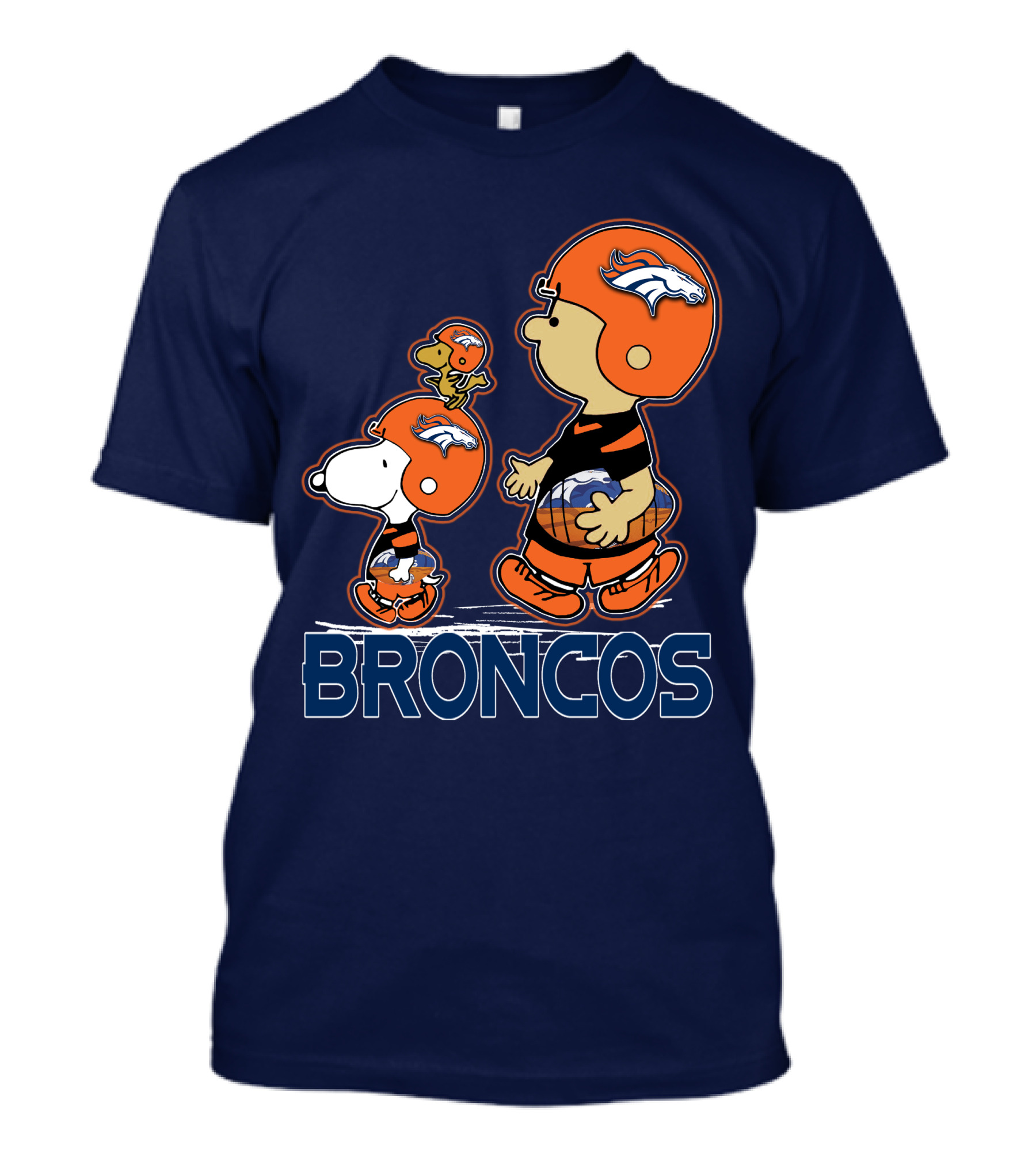 Snpfootball Denver Broncos Peanuts Characters Helmet T-Shirt