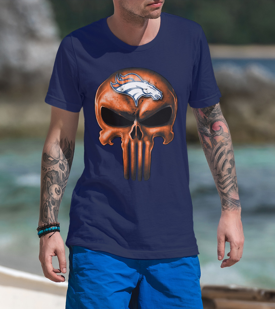 Skull Denver Broncos T-Shirt