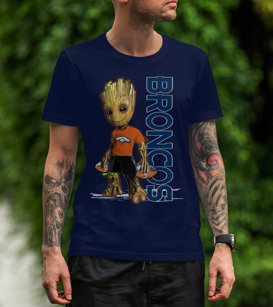 Groot V1 Denver Broncos Football Fan Character T-Shirt