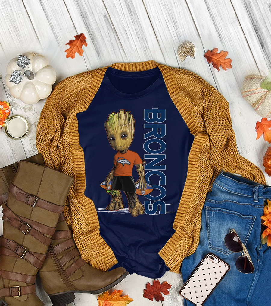 Groot V1 Denver Broncos Football Fan Character T-Shirt