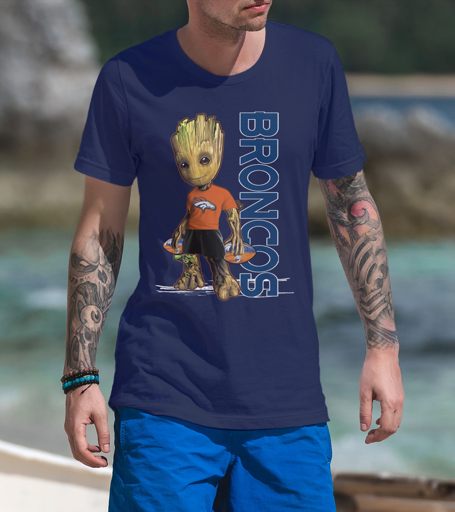 Groot V1 Denver Broncos Football Fan Character T-Shirt