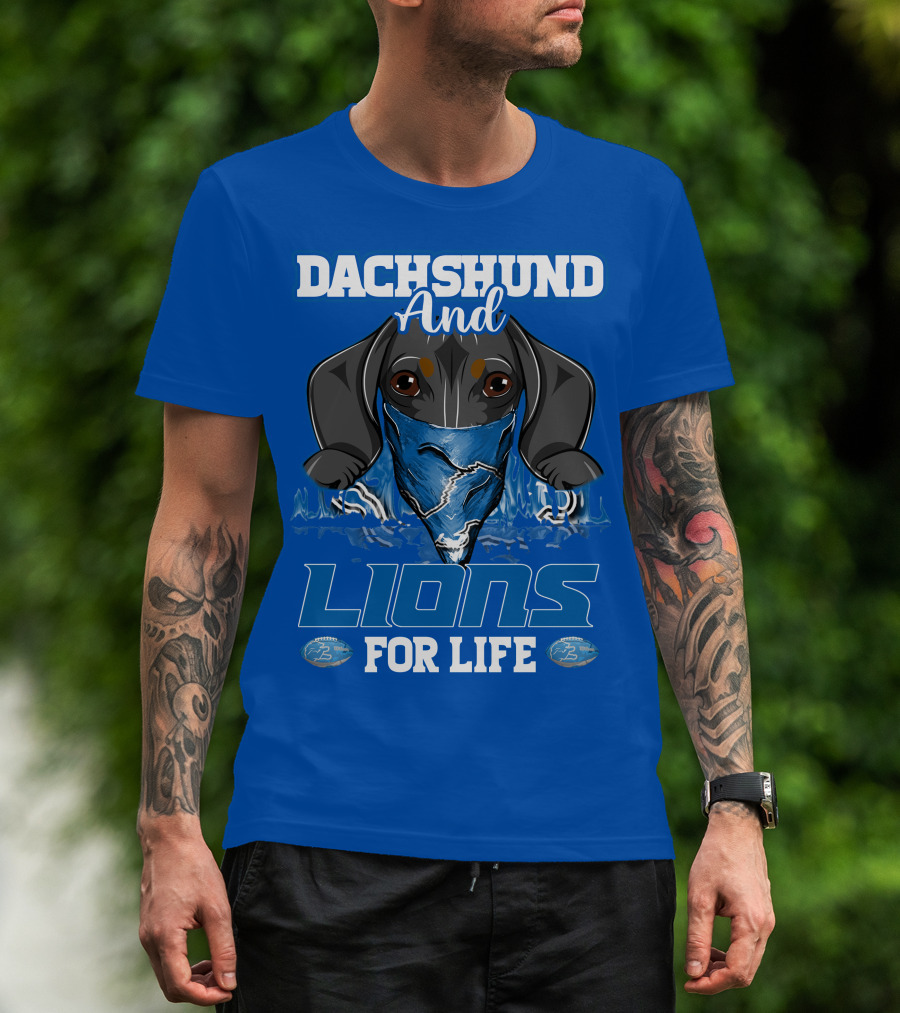 Dachshund And Lions For Life Detroit T-Shirt