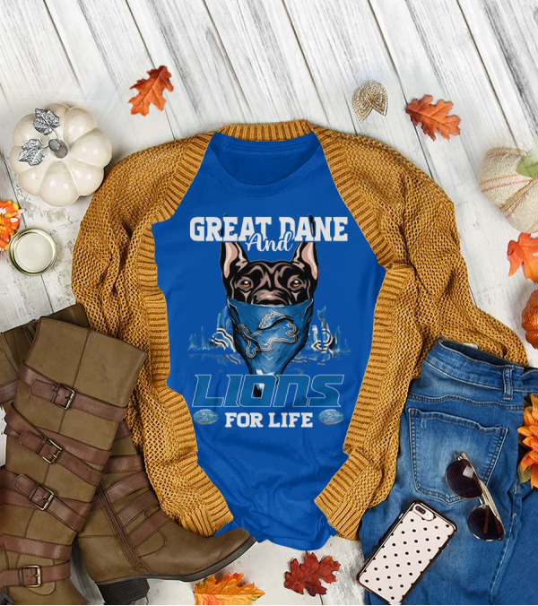 Great Dane And Lions For Life Detroit T-Shirt