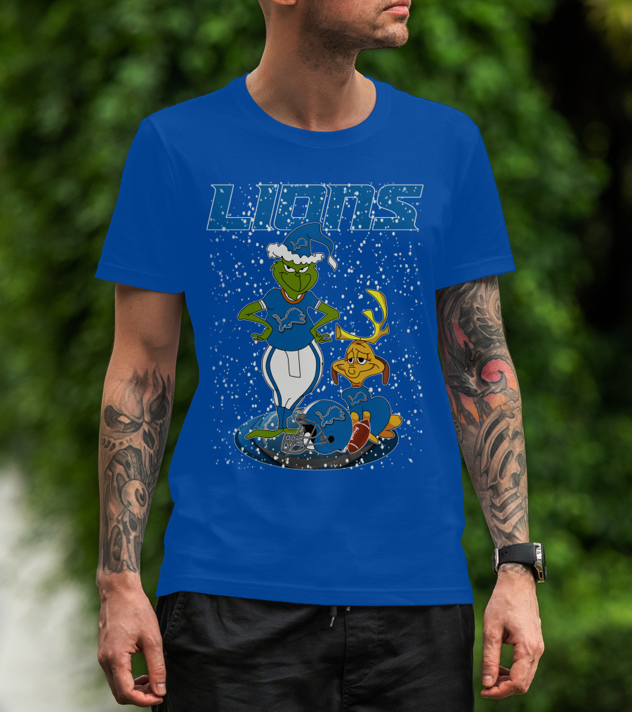 Grinchxmas Detroit Lions Festive Character Crossover T-Shirt