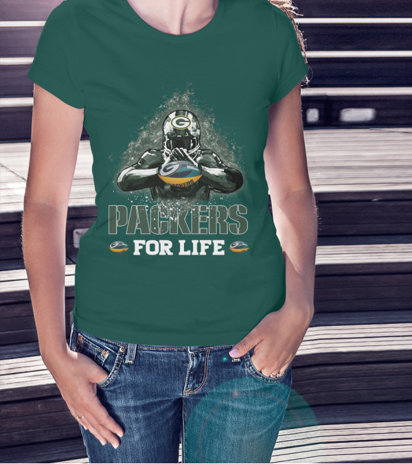 Packers For Life Green Bay Football Fan T-Shirt