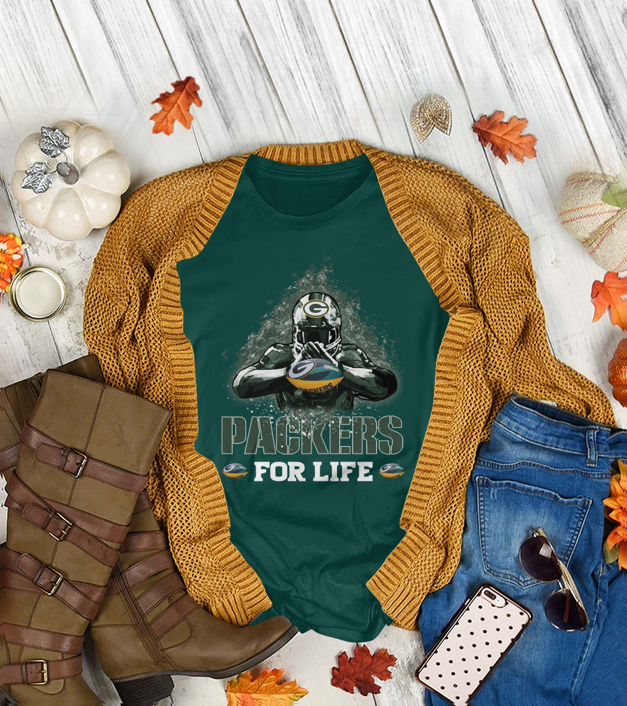 Packers For Life Green Bay Football Fan T-Shirt