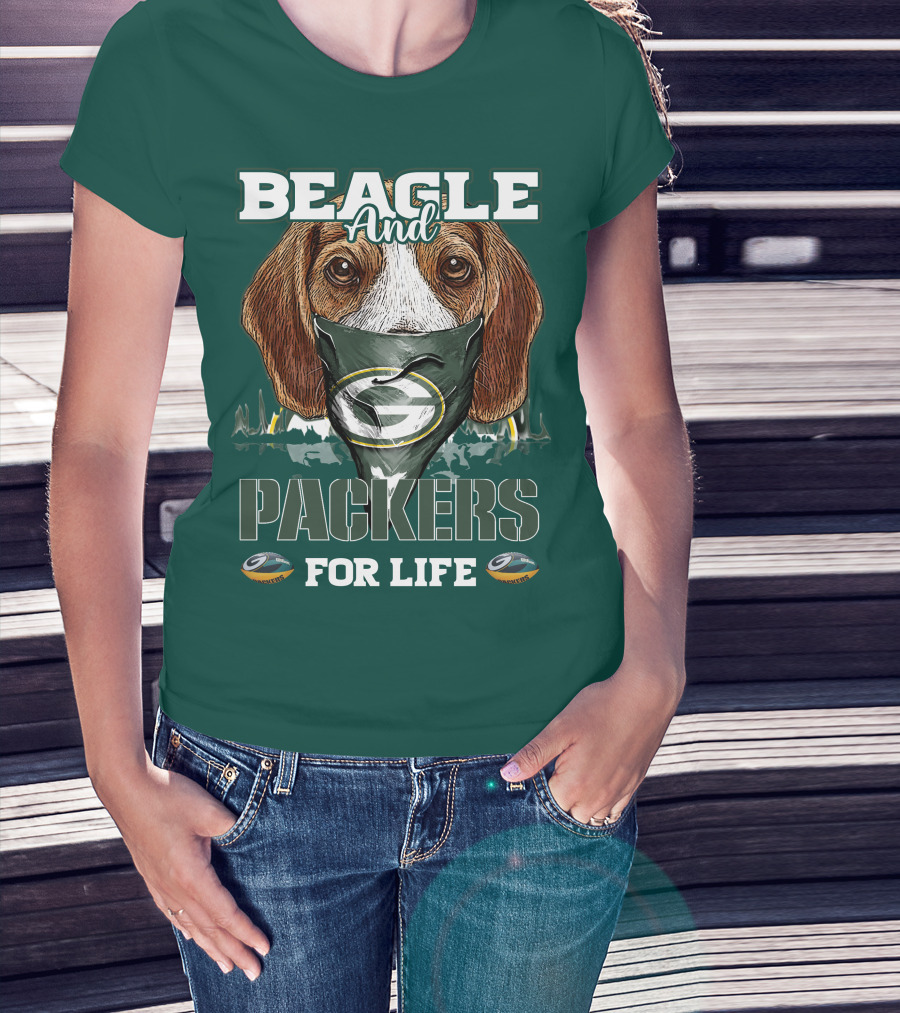 Beagle And Packers For Life Green Bay Packers T-Shirt