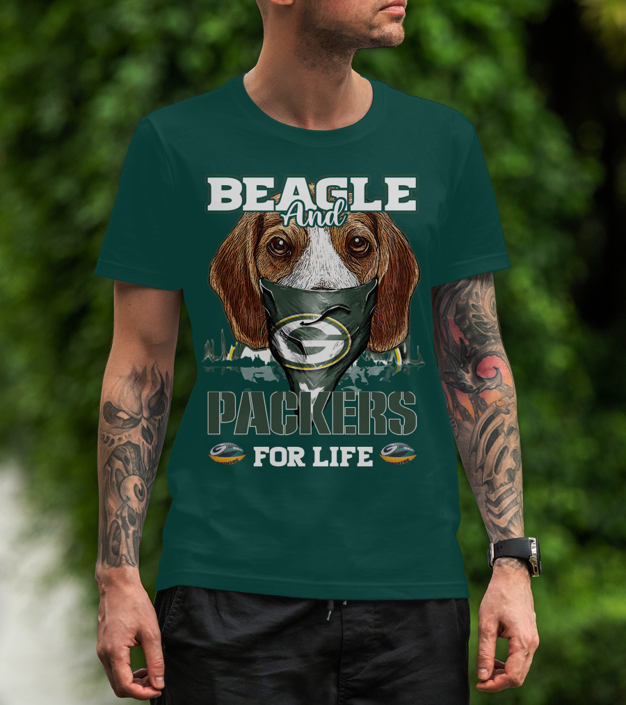 Beagle And Packers For Life Green Bay Packers T-Shirt
