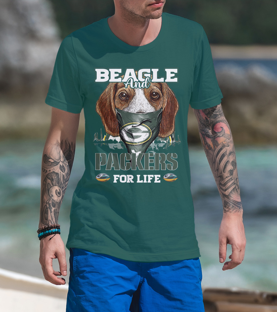 Beagle And Packers For Life Green Bay Packers T-Shirt