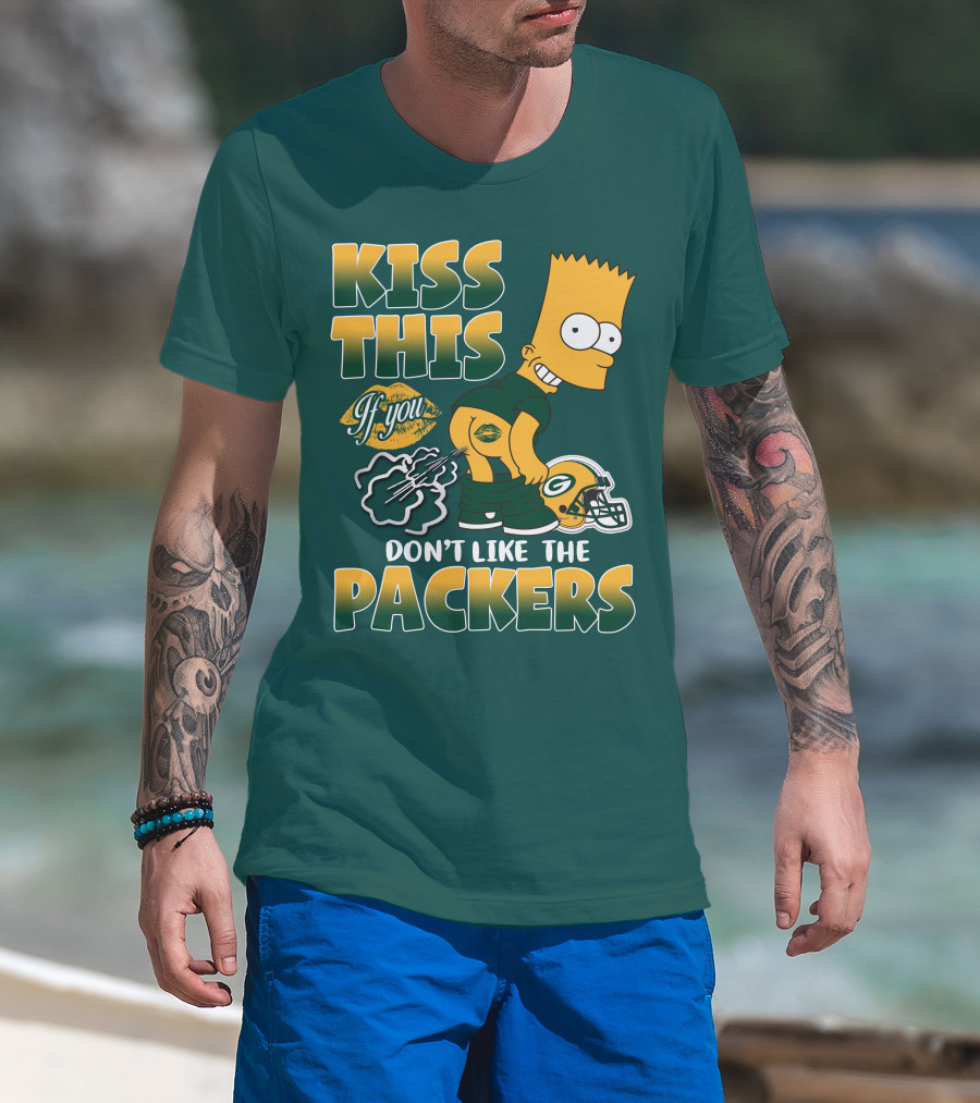 Green Bay Packers Kiss This Bart Simpson Don't Like The Packers T-Shirt