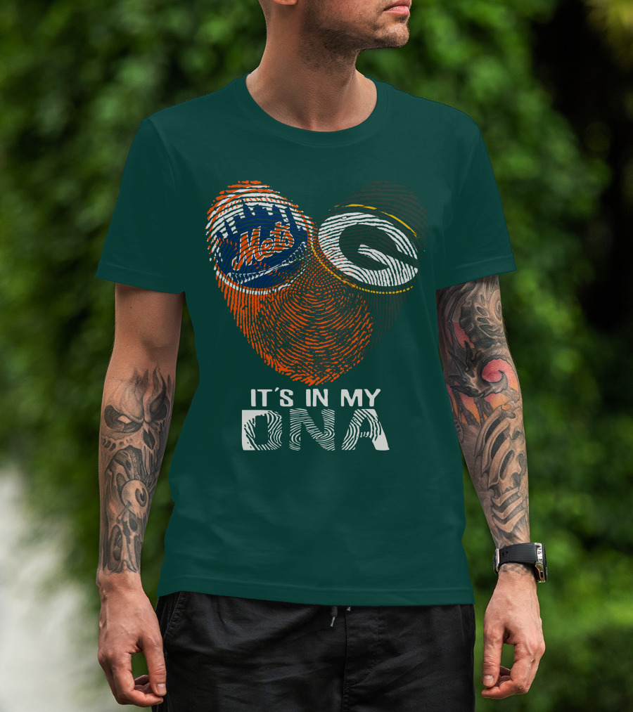 Green Bay Packers New York Mets It's In My Dna T-Shirt