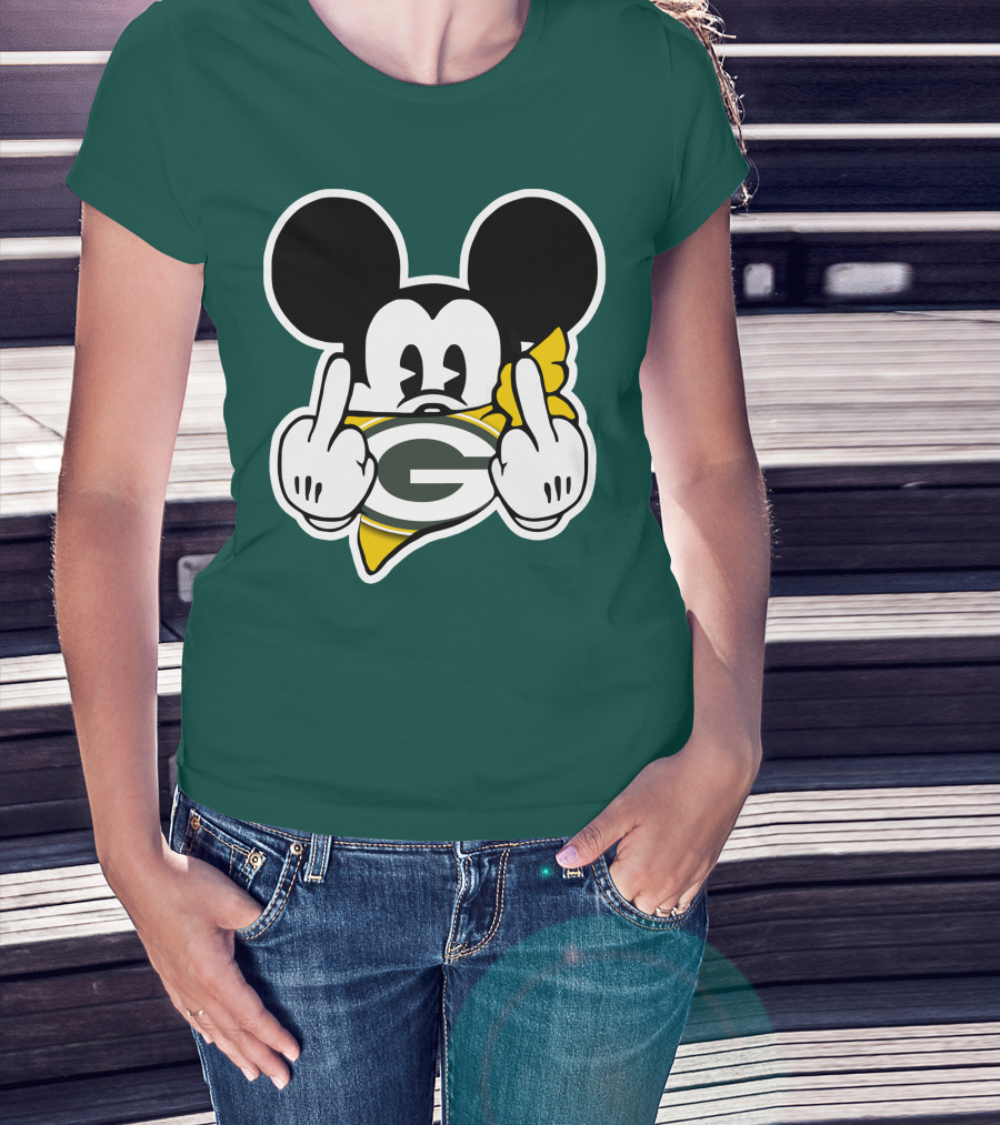 Green Bay Packers Mickey Gesture Fandom T-Shirt