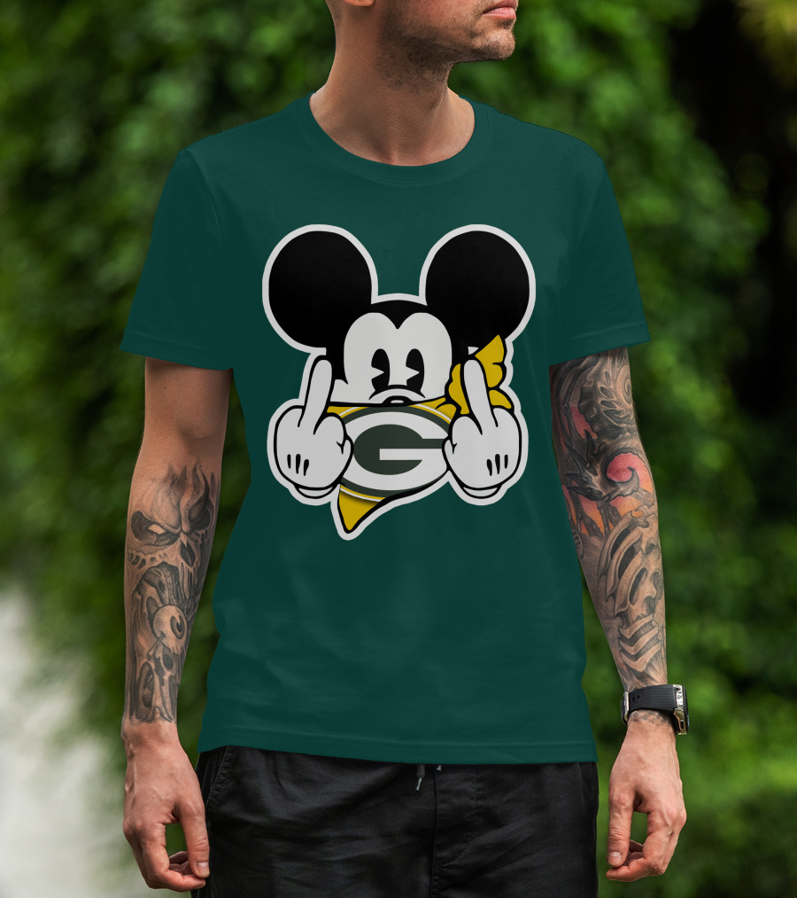Green Bay Packers Mickey Gesture Fandom T-Shirt