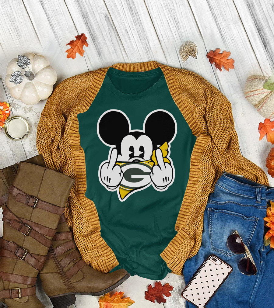 Green Bay Packers Mickey Gesture Fandom T-Shirt