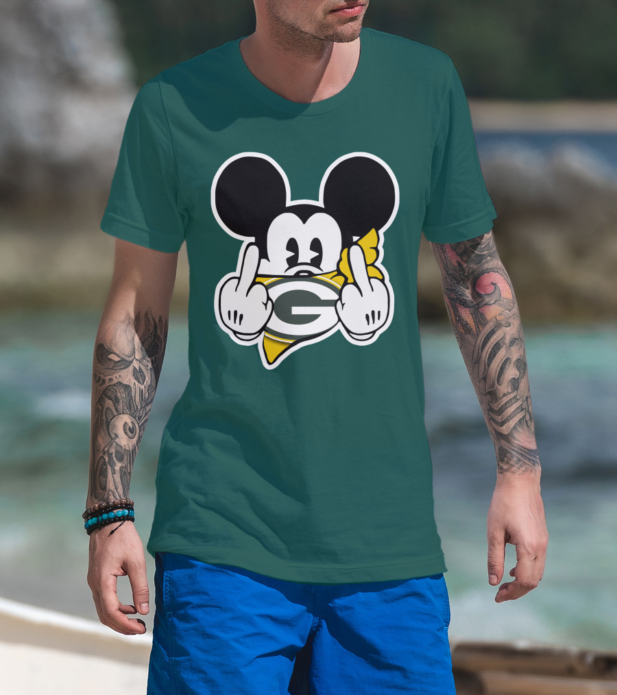 Green Bay Packers Mickey Gesture Fandom T-Shirt