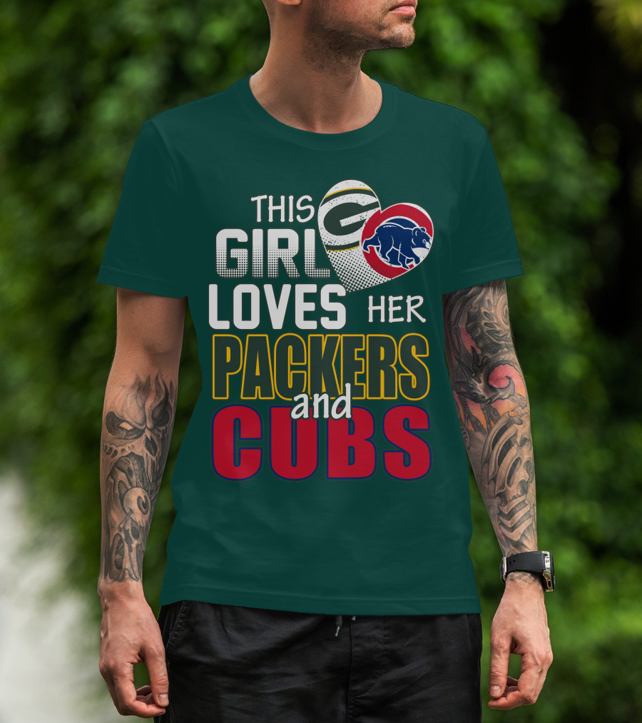 This Girl Loves Her Packers And Cubs T-Shirt