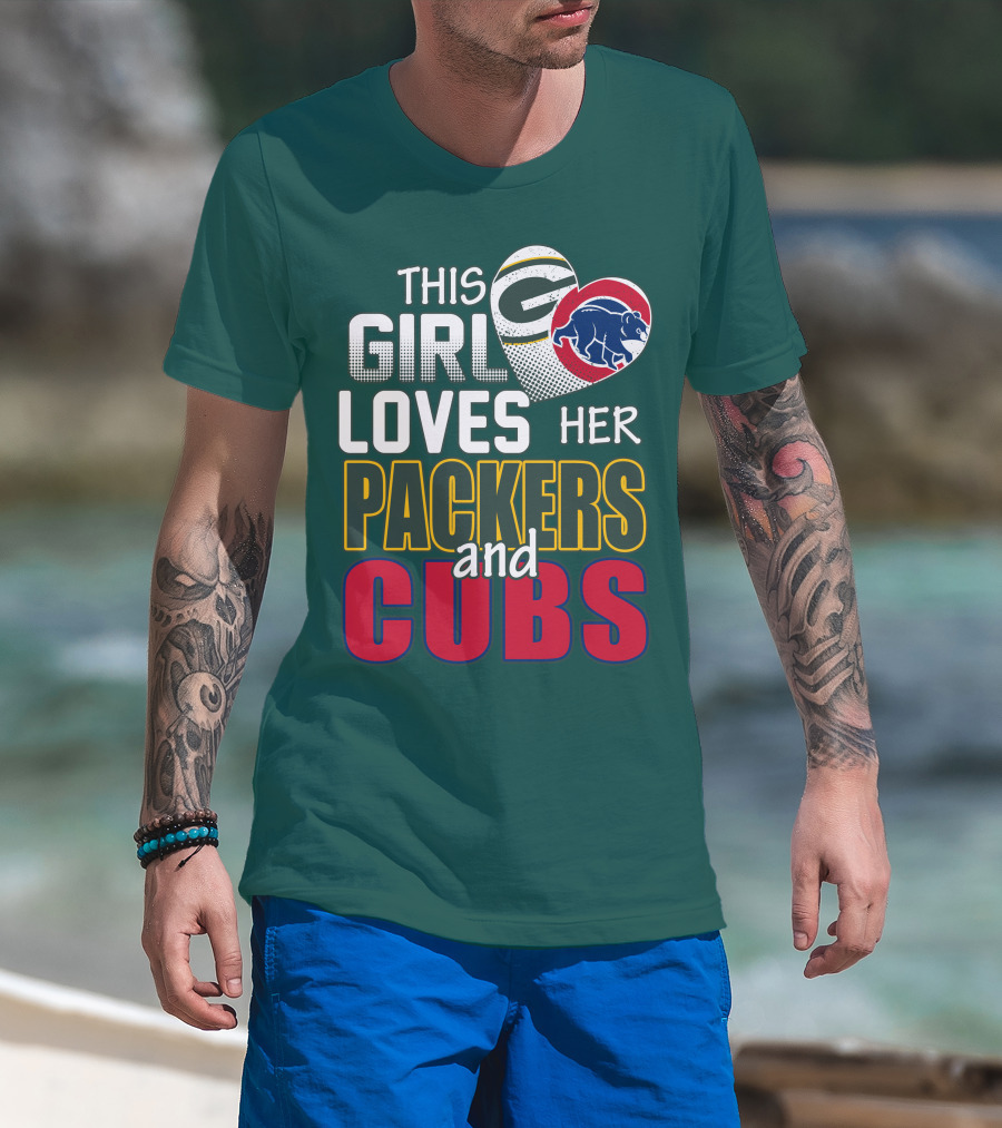 This Girl Loves Her Packers And Cubs T-Shirt
