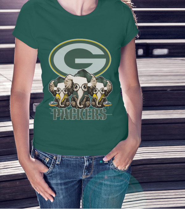 Elephant Packers Christmas Green Bay Packers T-Shirt