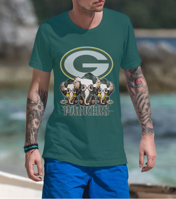 Elephant Packers Christmas Green Bay Packers T-Shirt