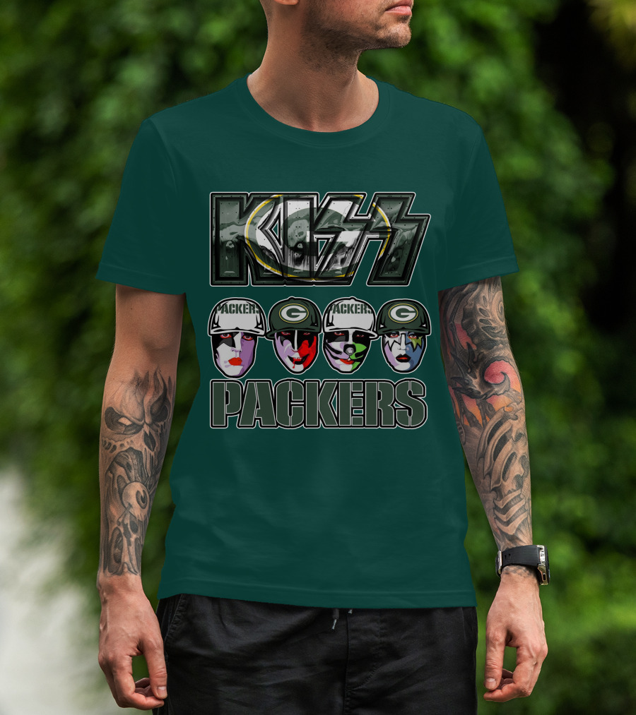Kiss Packers Green Bay Fan Faces T-Shirt