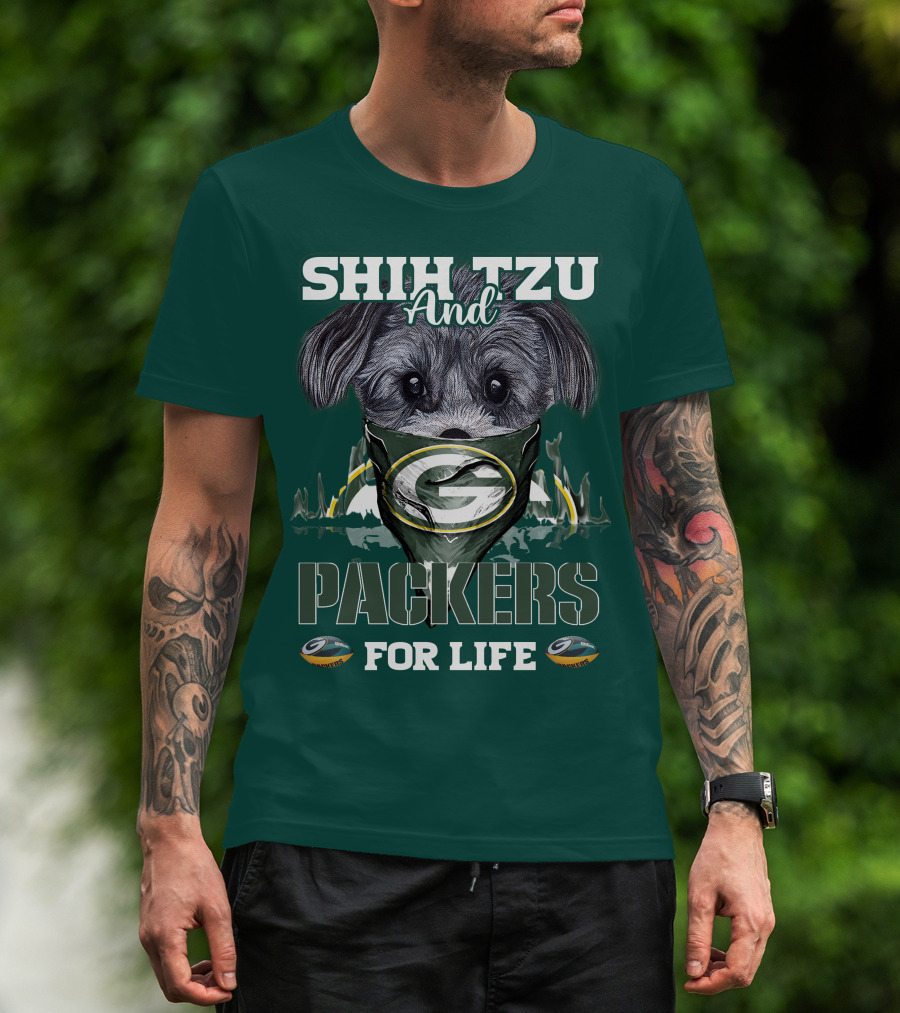 Shih Tzu And Packers For Life T-Shirt
