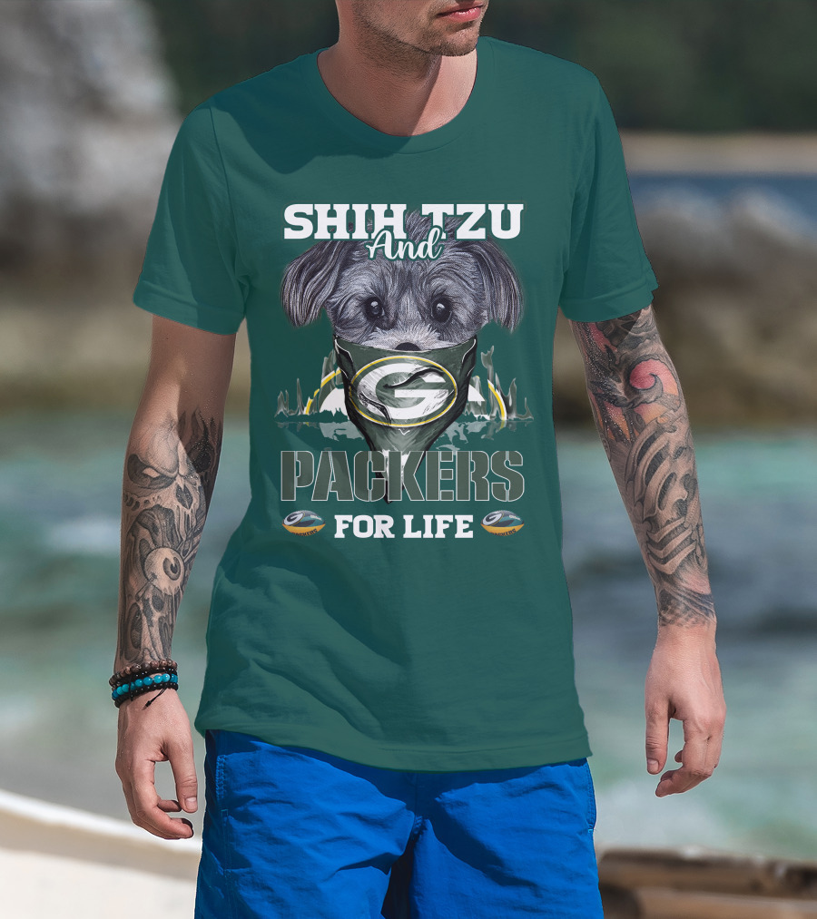 Shih Tzu And Packers For Life T-Shirt