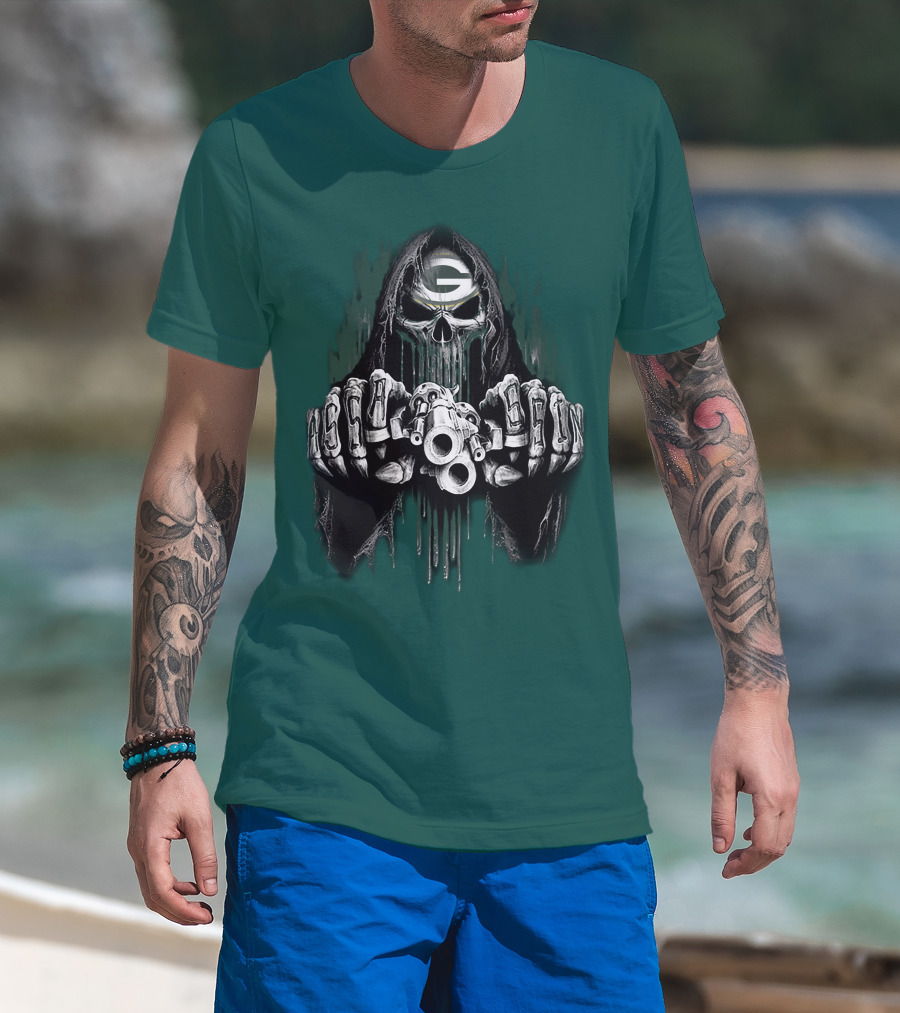 Green Bay Packers G Skull Grim Reaper 84 T-Shirt