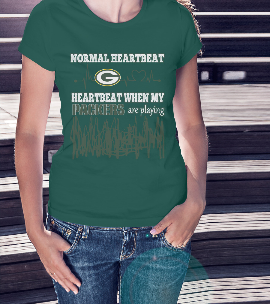 Normal Heartbeat Heartbeat When My Packers Are Playing T-Shirt