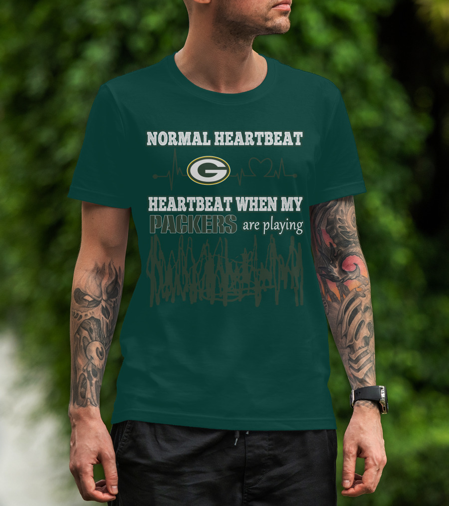 Normal Heartbeat Heartbeat When My Packers Are Playing T-Shirt
