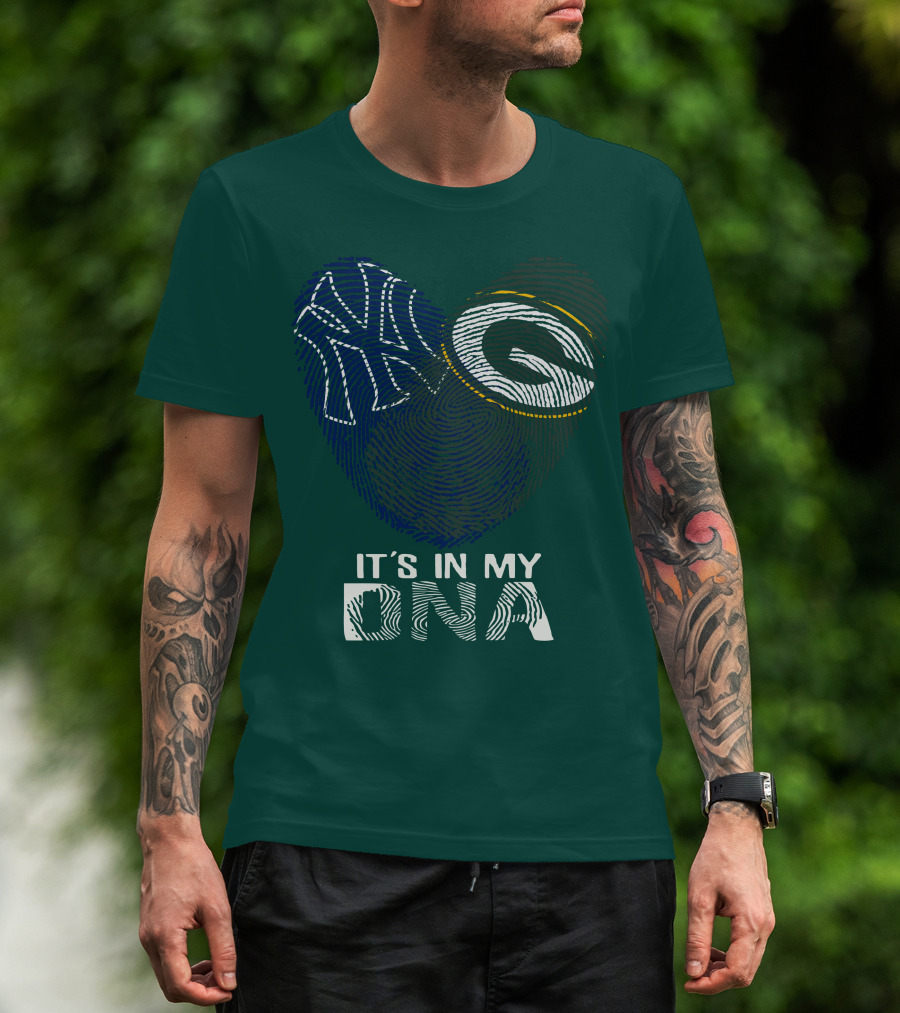 New York Yankees Green Bay Packers It's In My Dna T-Shirt