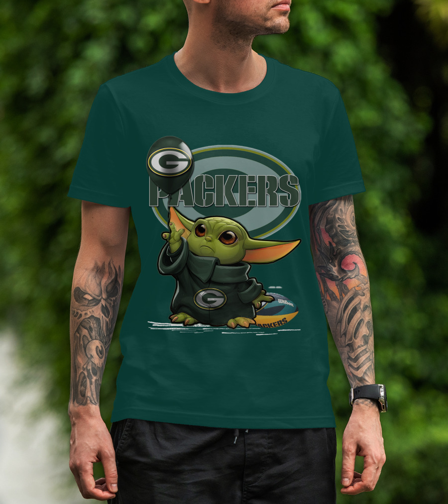 Yoda V1 Green Bay Packers Football Wilson T-Shirt