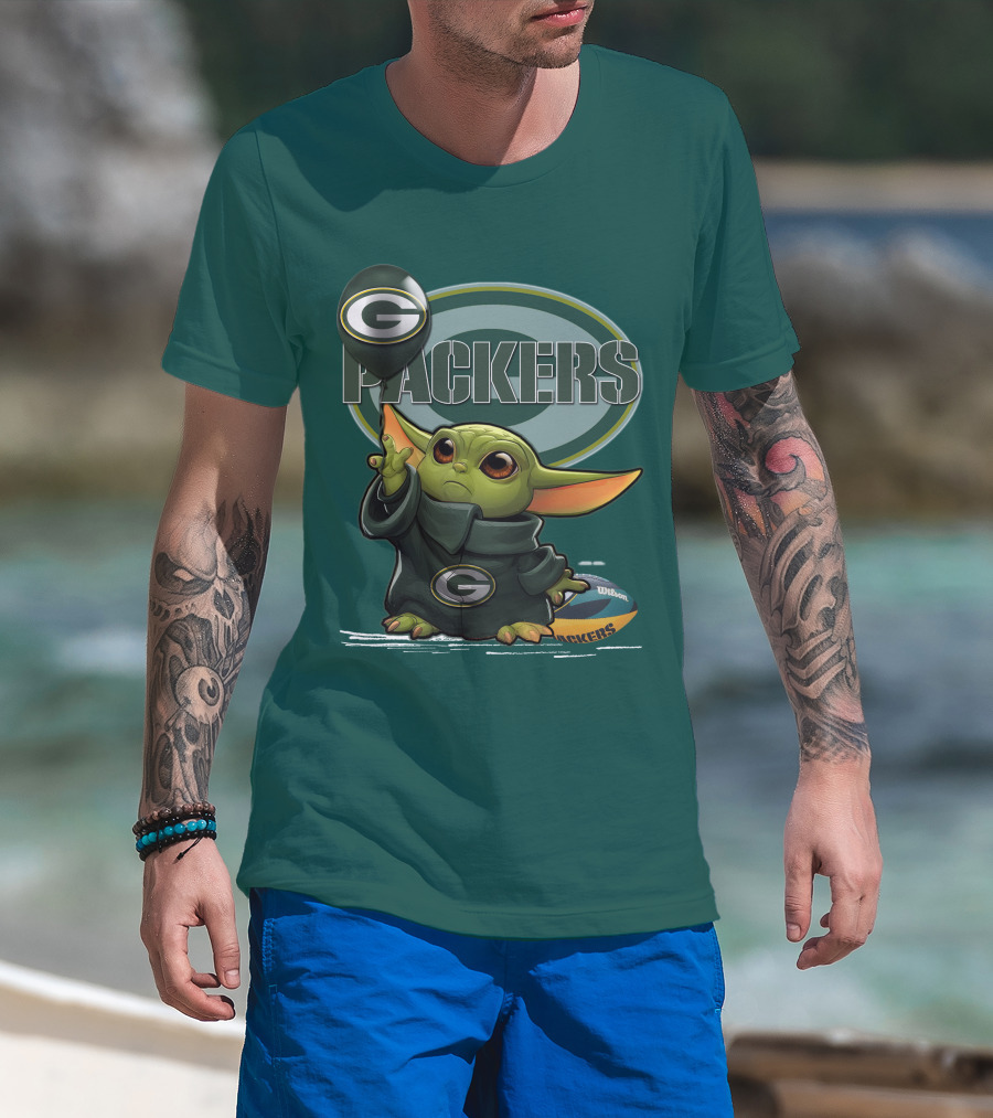 Yoda V1 Green Bay Packers Football Wilson T-Shirt