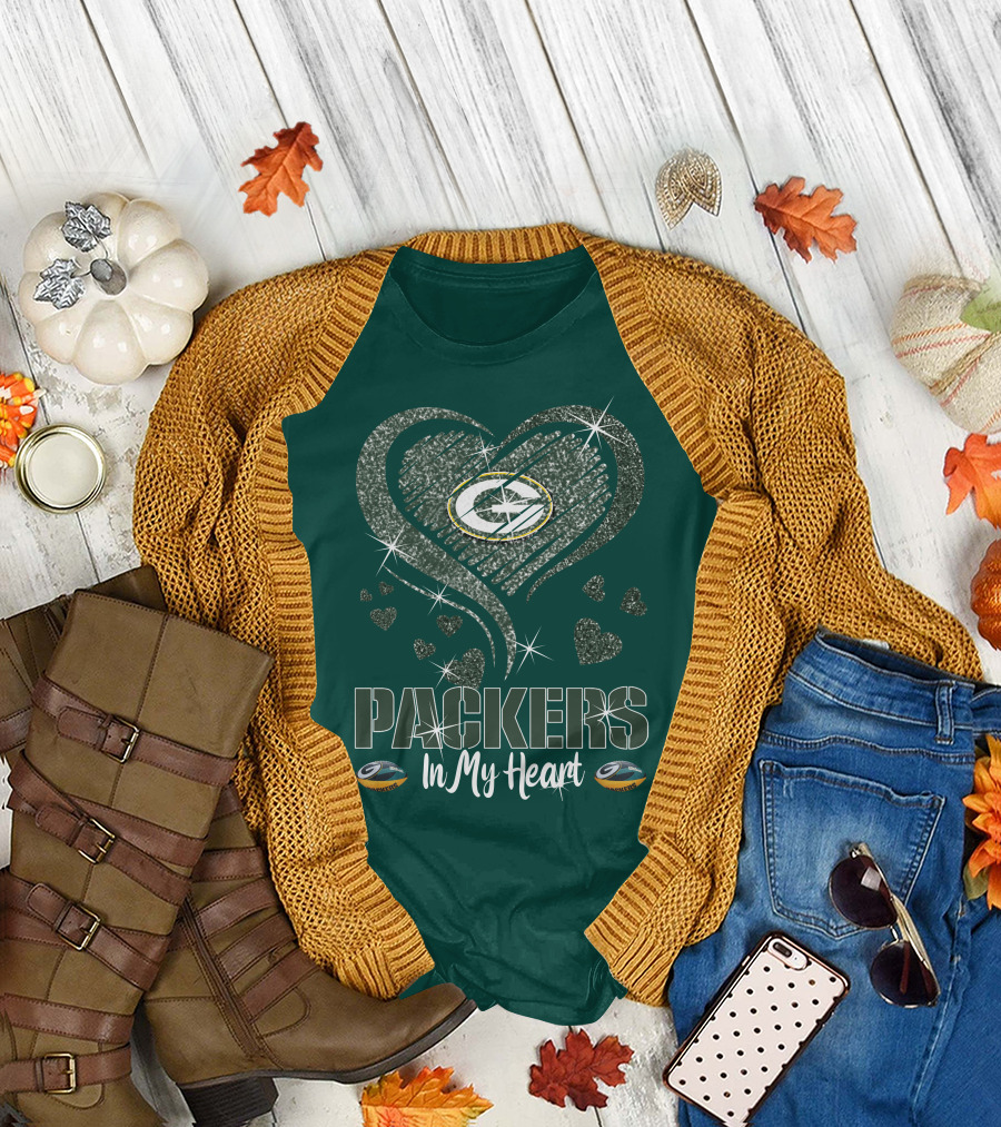 Packers In My Heart Green Bay Packers T-Shirt
