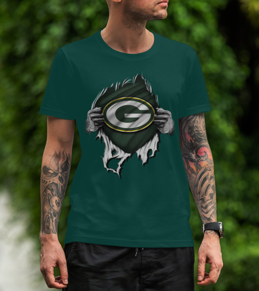 Green Bay Packers Torn Logo Superfan T-Shirt