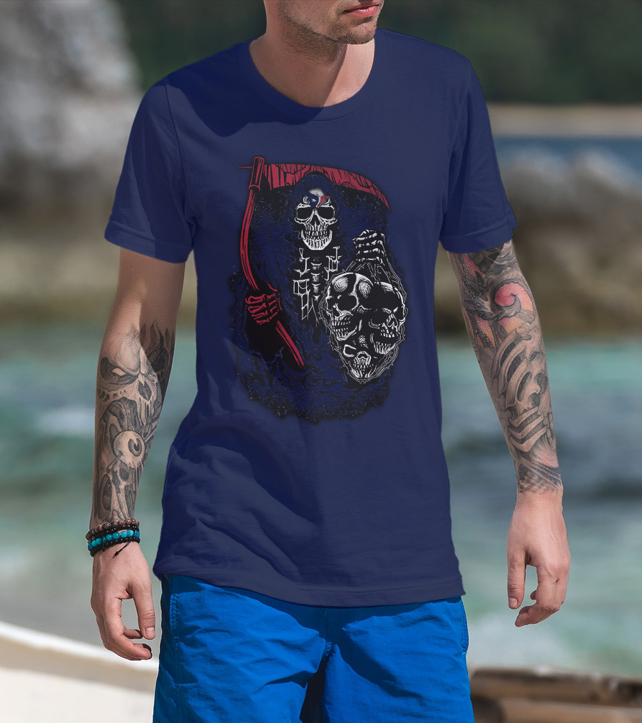Houston Texans 07 Grim Reaper Skull Artwork T-Shirt