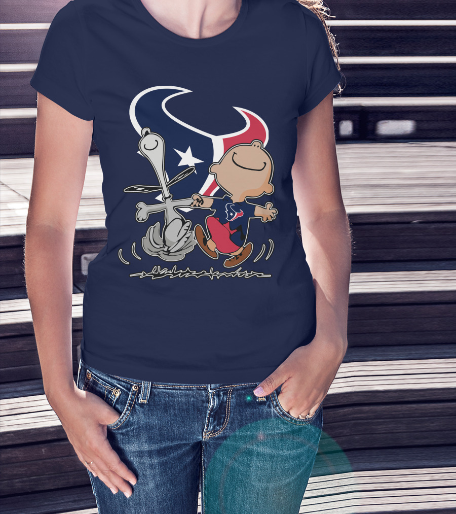 Houston Texans Snoopy And Friends Dance Vui Lòng Không Dùng Peanυts Này T-Shirt