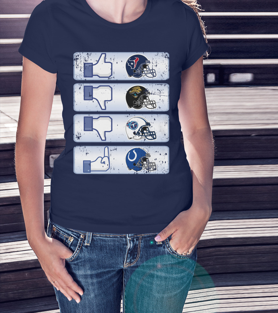 Houston Texans Like Jaguars Dislike Titans Meh Colts Middle Finger T-Shirt