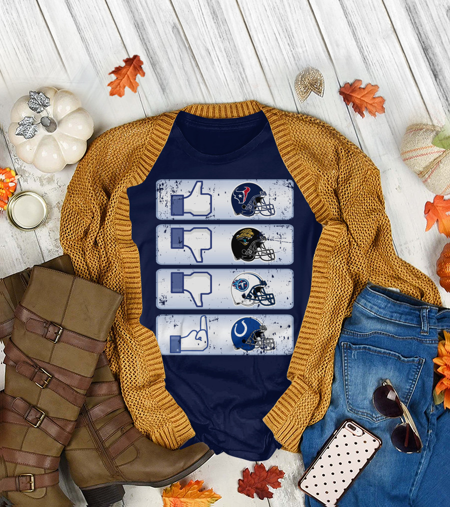 Houston Texans Like Jaguars Dislike Titans Meh Colts Middle Finger T-Shirt