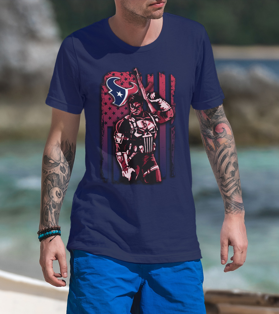 Houston Texans Marvel Punisher Star-Spangled Hero T-Shirt
