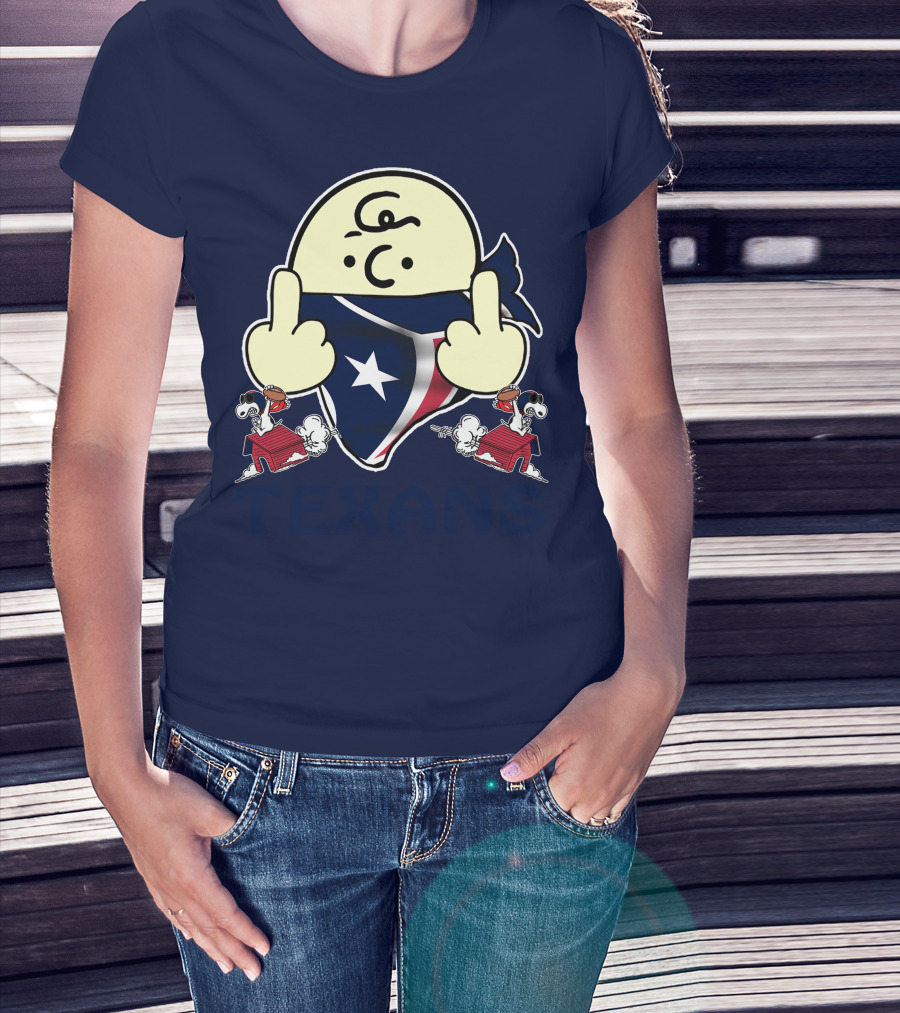 Houston Texans Snoopy Middle Finger T-Shirt