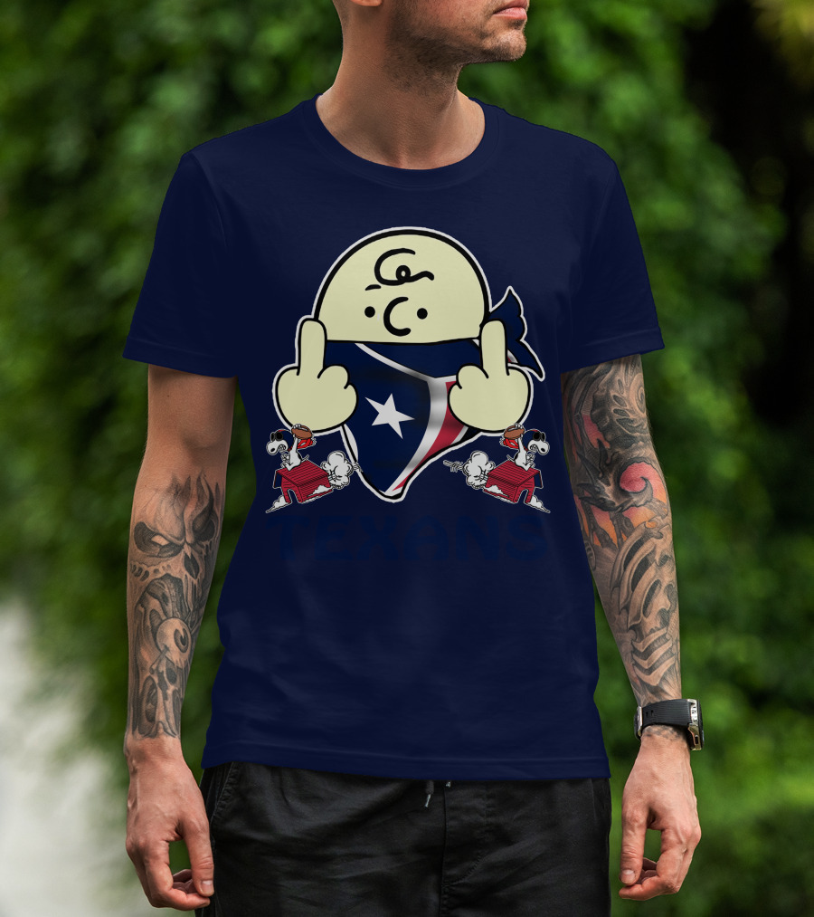 Houston Texans Snoopy Middle Finger T-Shirt
