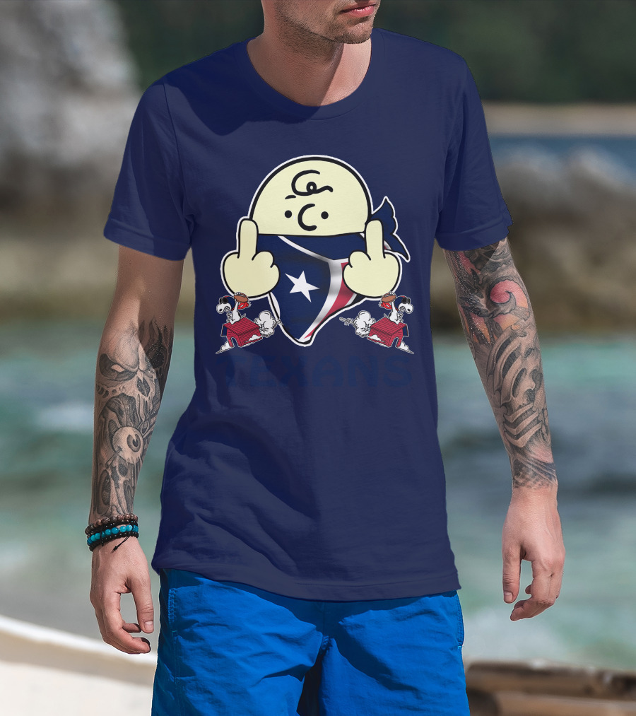 Houston Texans Snoopy Middle Finger T-Shirt