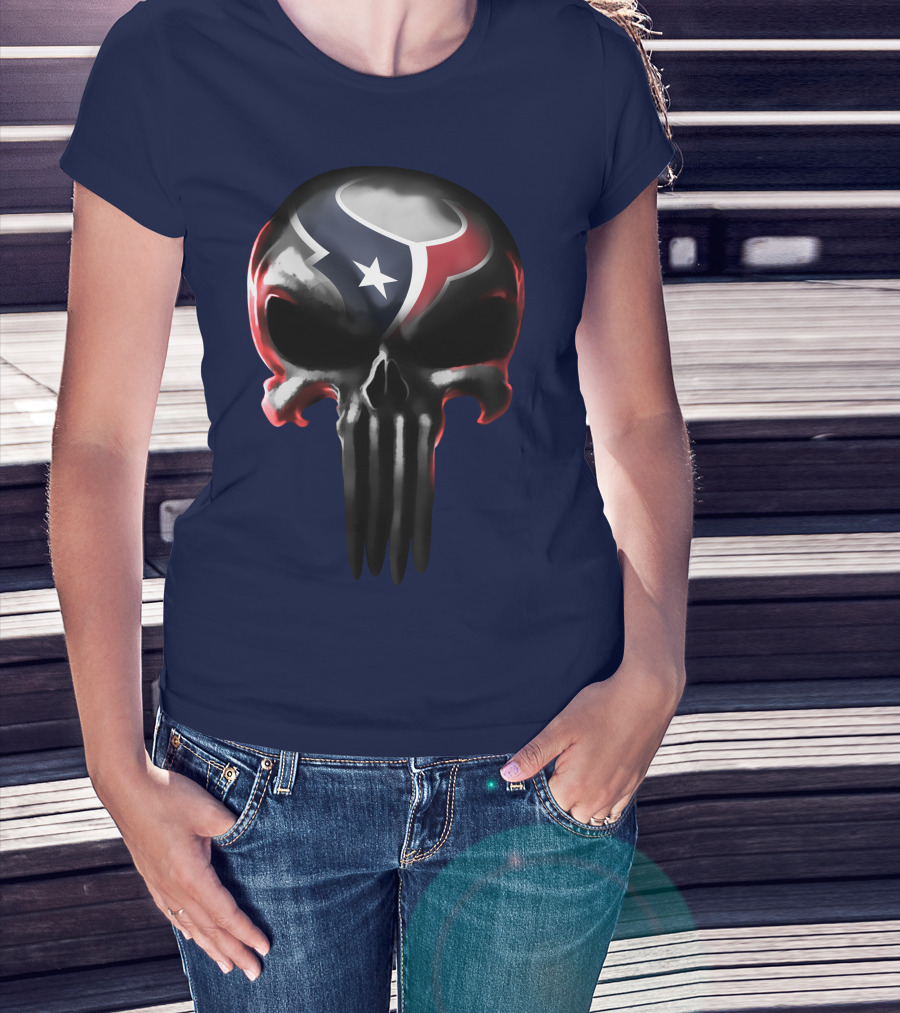 Houston Texans Punisher Skull T-Shirt