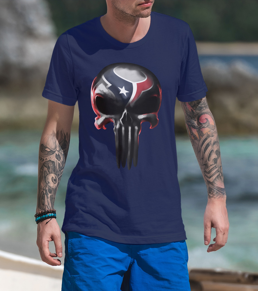 Houston Texans Punisher Skull T-Shirt