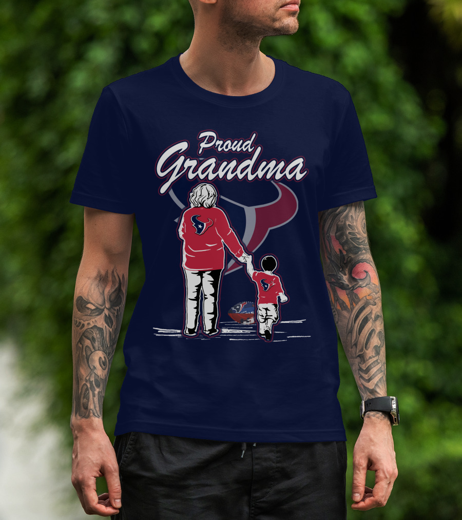 Proud Grandma Houston Texans Fan Family Football T-Shirt