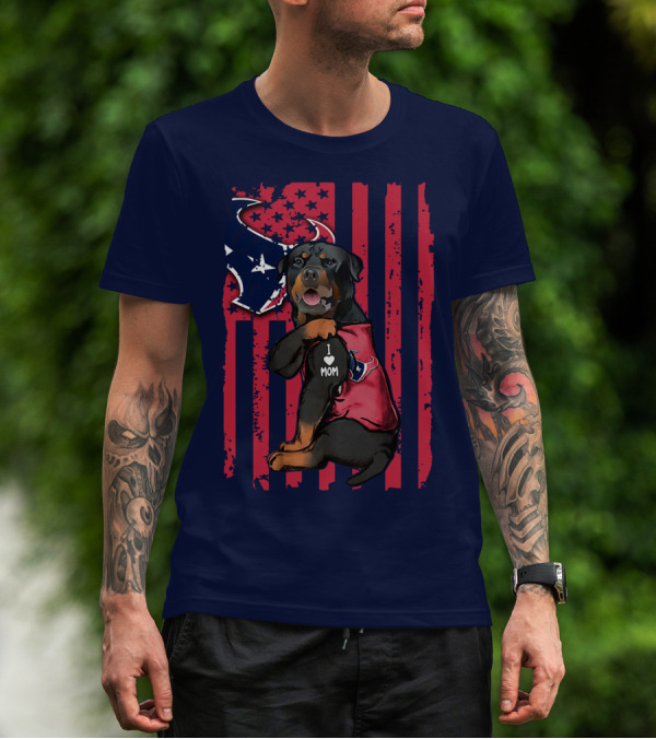Rottweiler I Love Mom Houston Texans T-Shirt