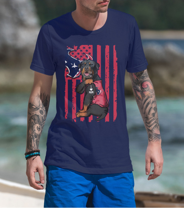 Rottweiler I Love Mom Houston Texans T-Shirt