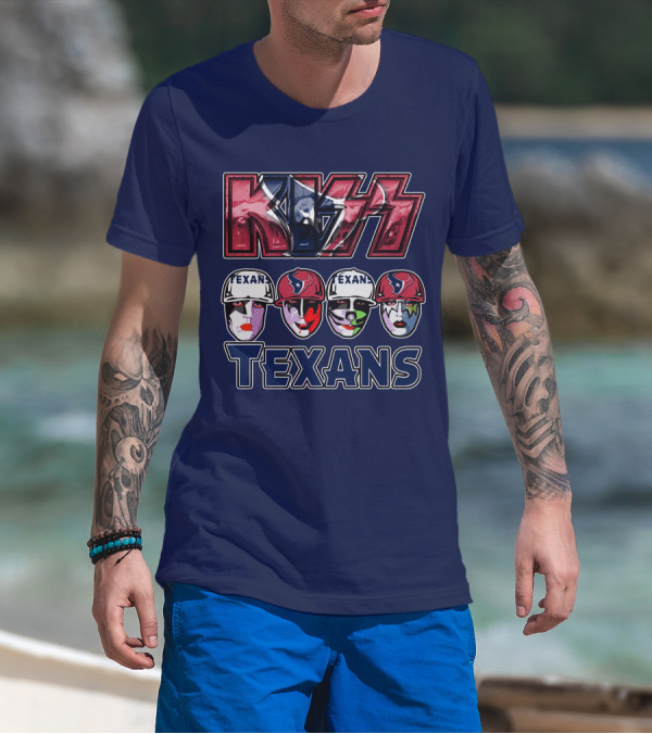Kiss Texans Band Face Paint NFL T-Shirt