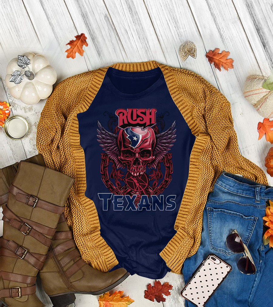 Rush Texans Skull Wings Iconic T-Shirt
